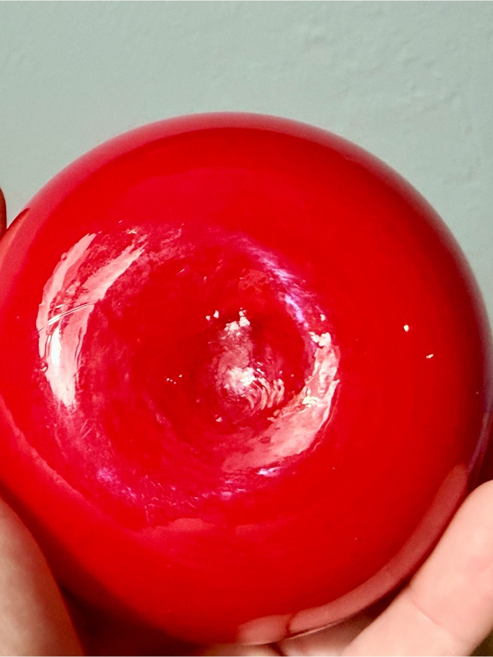 Mid Century Murano Style Glass Tomato Decorative with Green Stem Paperweight - Picture 10 of 11
